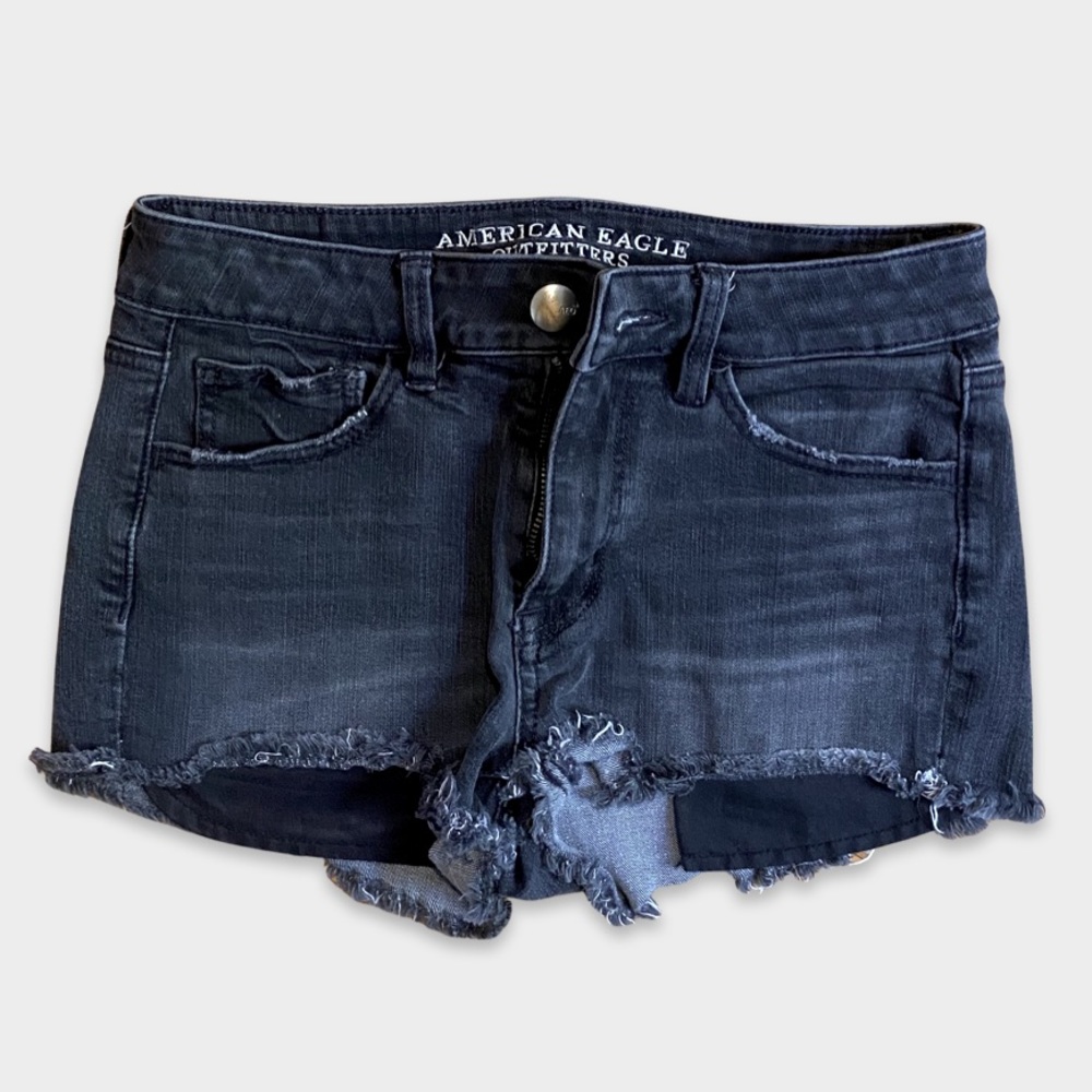 American Eagle Hi-Rise Shortie | 4 | Black
